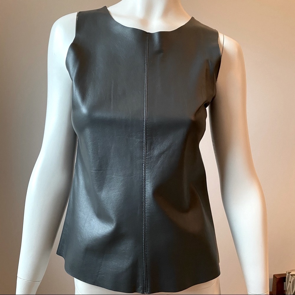 PJK PATTERSON J Kincaid Black Leather Top Tank